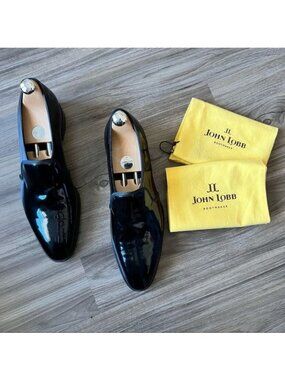 John Lobb Edward Patent Leather Shoes Black Tie